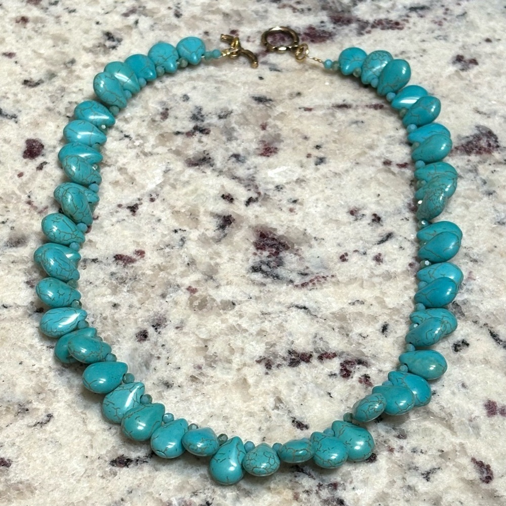 Handmade Blue Teardrop Turquoise Necklace